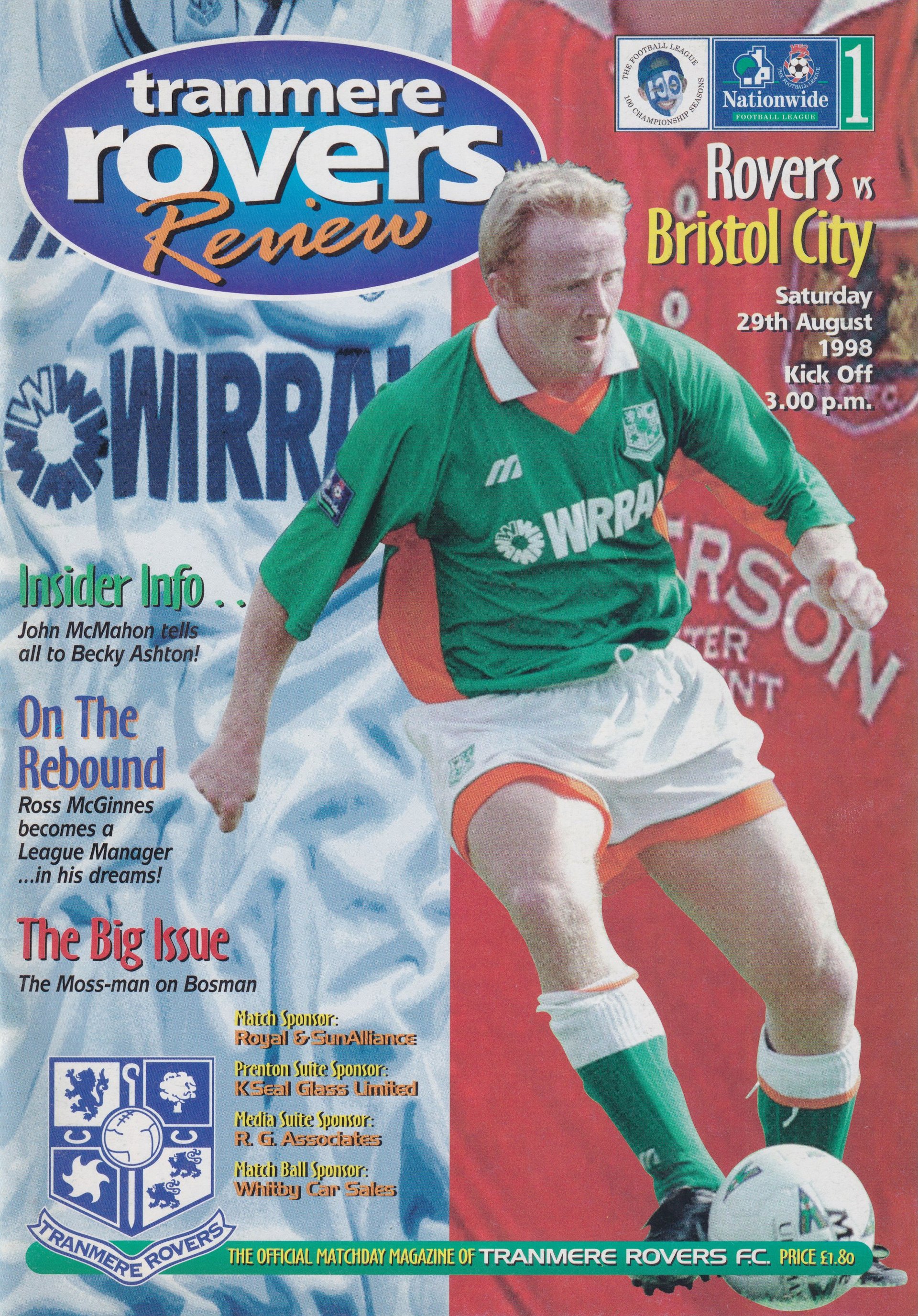 Tranmere Rovers v Bristol City match programme